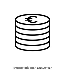 euro coin icon vector