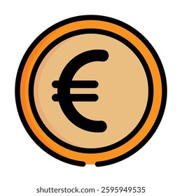 Euro coin icon. Vector design.