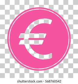 Euro Coin icon. Vector illustration style is flat iconic symbol, pink color, transparent background. Designed for web and software interfaces.