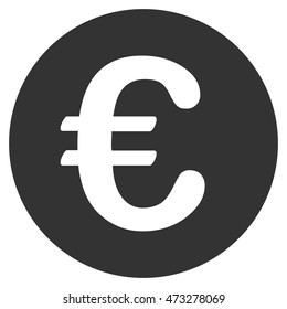 Euro Coin icon. Vector style is flat iconic symbol, gray color, white background.