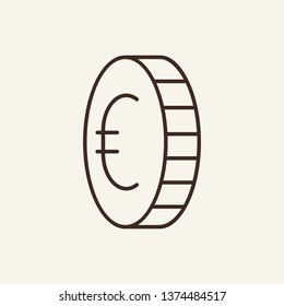 Euro coin line icon. Money, cash, circle. Currency concept. Vector illustration can be used for topics like for finance, income, saving, profit, budget