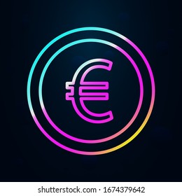 euro coin in nolan style icon. Simple thin line, outline vector of finance and chart icons for ui and ux, website or mobile application