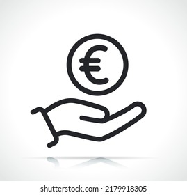 euro coin on hand icon