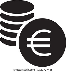 Euro coin symbol vector icon isolated