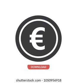 Euro coin vector icon 
