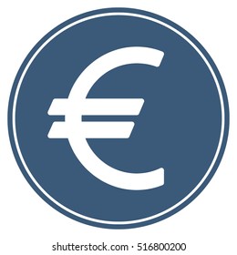 Euro Coin vector icon. Flat blue symbol. Pictogram is isolated on a white background. Designed for web and software interfaces.