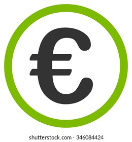 Euro Coin vector icon. Style is bicolor flat symbol, eco green and gray colors, rounded angles, white background.