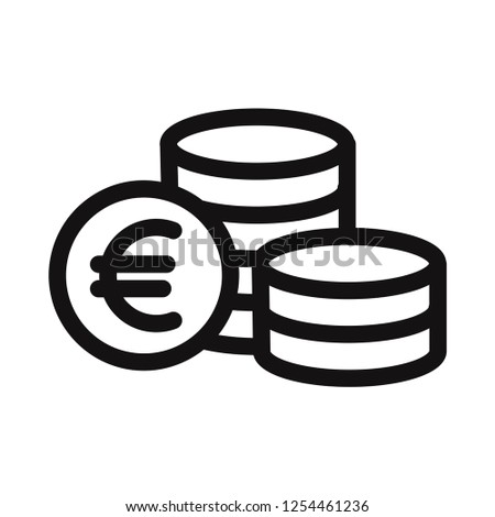 Euro coins icon vector