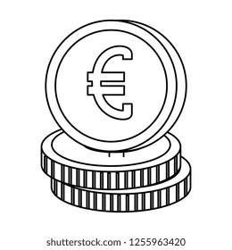 euro coins isolated icon