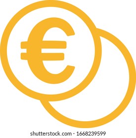 Euro coins isolated vector icon