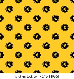 Euro coins pattern seamless vector repeat geometric yellow for any design