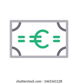 euro colour line vector icon