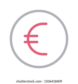euro colour linr vector icon