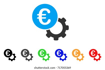 Euro Configure icon. Vector illustration style is a flat iconic euro configure symbol with black, grey, green, blue, red, orange color additional versions. Designed for web and software interfaces.