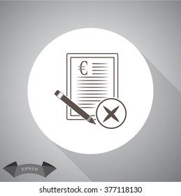 Euro contract vector icon