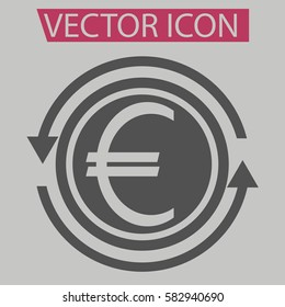 Euro convert icon,sign,symbol in flat style for web design,mobiles apps,eps 10.

