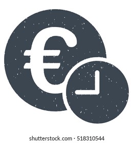 Euro Credit rubber seal stamp watermark. Icon vector symbol with grunge design and dirty texture. Scratched smooth blue ink emblem on a white background.