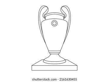 Euro Cup Trophy Black Tracing On Stock Vector (Royalty Free) 2161630455 ...