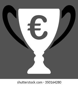 Euro Cup vector icon. Style is bicolor flat symbol, black and white colors, rounded angles, gray background.
