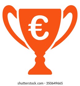 Euro Cup vector icon. Style is flat symbol, orange color, rounded angles, white background.