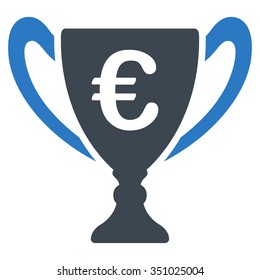 Euro Cup vector icon. Style is bicolor flat symbol, smooth blue colors, rounded angles, white background.