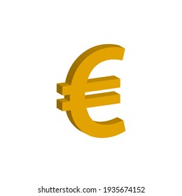 Euro currency 3d style isolated on white background. Vector illustration