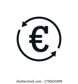 Euro currency arrow vector icon