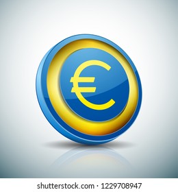Euro Currency button illustration
