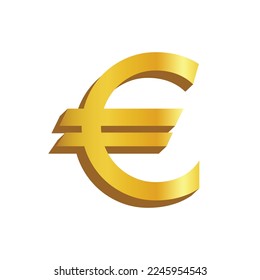 Euro Currency gold 3D symbol. vector illustration.
