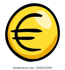 Euro Currency Hand Drawn Doodle Icon