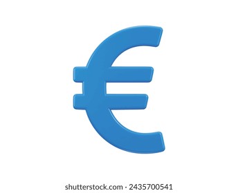 euro currency icon 3d rendering vector illustration