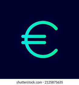 Diseño del icono de la moneda del euro. Icono del logotipo de la plantilla del vector.