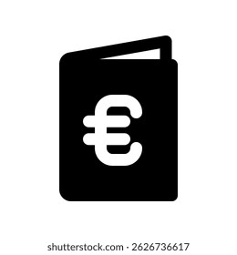 Euro Currency Icon on White Background Representing Financial Focus and Economy