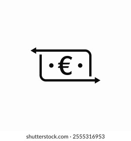 euro currency money transfer send icon sign vector