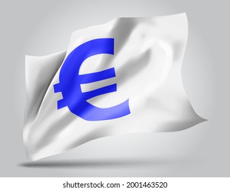Euro-Währung auf Vektorgrafik-3D-Flagge einzeln auf weißem Hintergrund