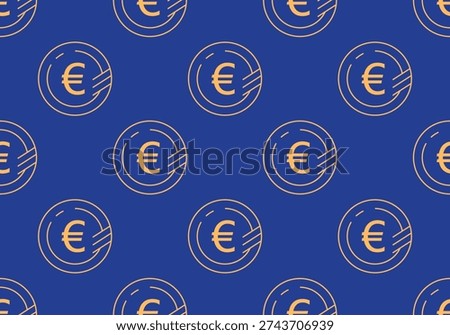 Euro Currency Sign Seamless Pattern. Seamless pattern with Euro symbol icon. Euro currency pattern. Background with euro sign