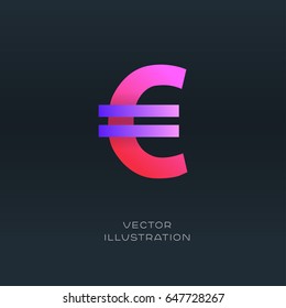 Euro currency sign vector gradient design 