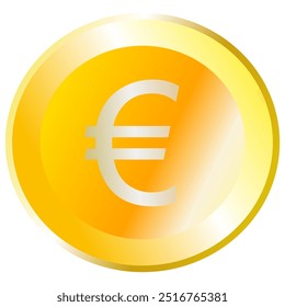 Euro Currency Symbol Gold Coin Vector Transparent PNG