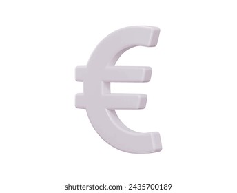 euro currency symbol icon 3d rendering vector illustration