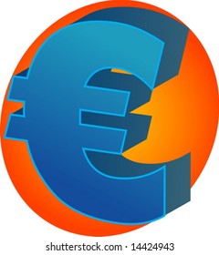 Euro Currency symbol isometric illustration european union