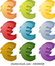 Euro Currency symbol isometric illustration european union