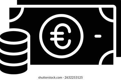 Icono de Vector de moneda euro. Se puede utilizar para aplicaciones de impresión, móviles y de Web.