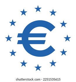 Euro currency vector sign isolated on white background