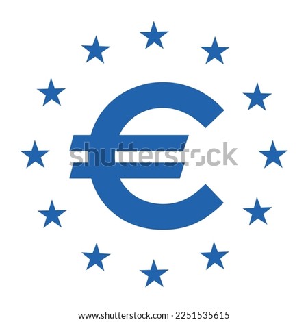 Euro currency vector sign isolated on white background