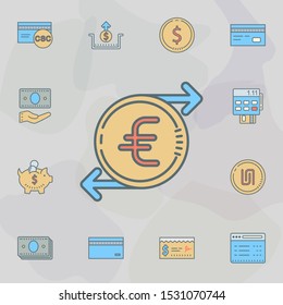 euro cycle dusk style line icon. Universal set of banking for website design and development, app development