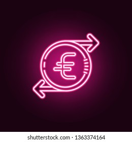 euro cycle neon icon. Elements of Banking set. Simple icon for websites, web design, mobile app, info graphics