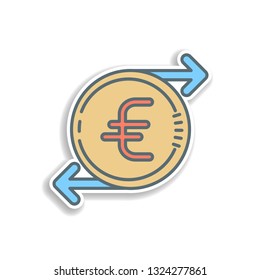 euro cycle sticker icon. Element of color banking icon. Premium quality sticker design icon. Signs and symbols collection icon for websites, web design