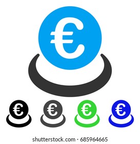 Euro Deposit flat vector illustration. Colored euro deposit gray, black, blue, green pictogram versions. Flat icon style for graphic design.