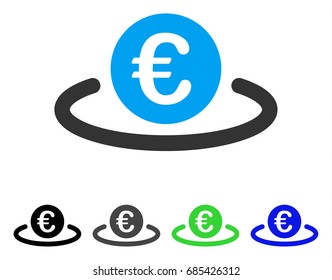 Euro Deposit flat vector pictogram. Colored euro deposit gray, black, blue, green icon versions. Flat icon style for application design.