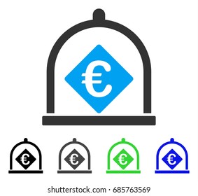 Euro Deposit flat vector pictogram. Colored Euro deposit gray, black, blue, green icon variants. Flat icon style for web design.